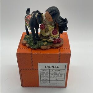 Enesco Friends of the Feather Girl Hugging Horse Figurine